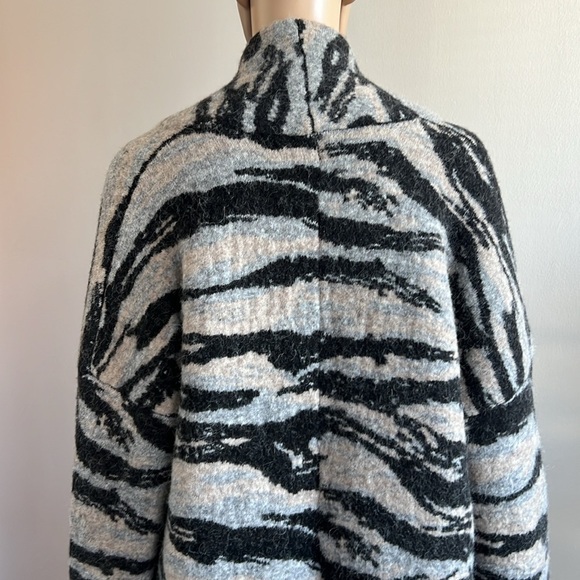 ZADIG & VOLTAIRE Mia Wool-Blend Camo Jacquard Knit Cardigan/Coat Size XS/S - Picture 13 of 16